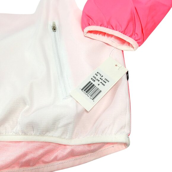 PENNANT-Woman's Sportswear-Jacket-SIZE SMALL-Quarter Zip-Hoodie-Pink-White-NWT - Picture 8 of 14